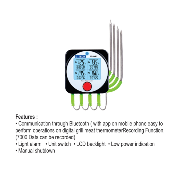 G-TECH BBQ THERMOMETER 04 CHANNEL GT 304 BT